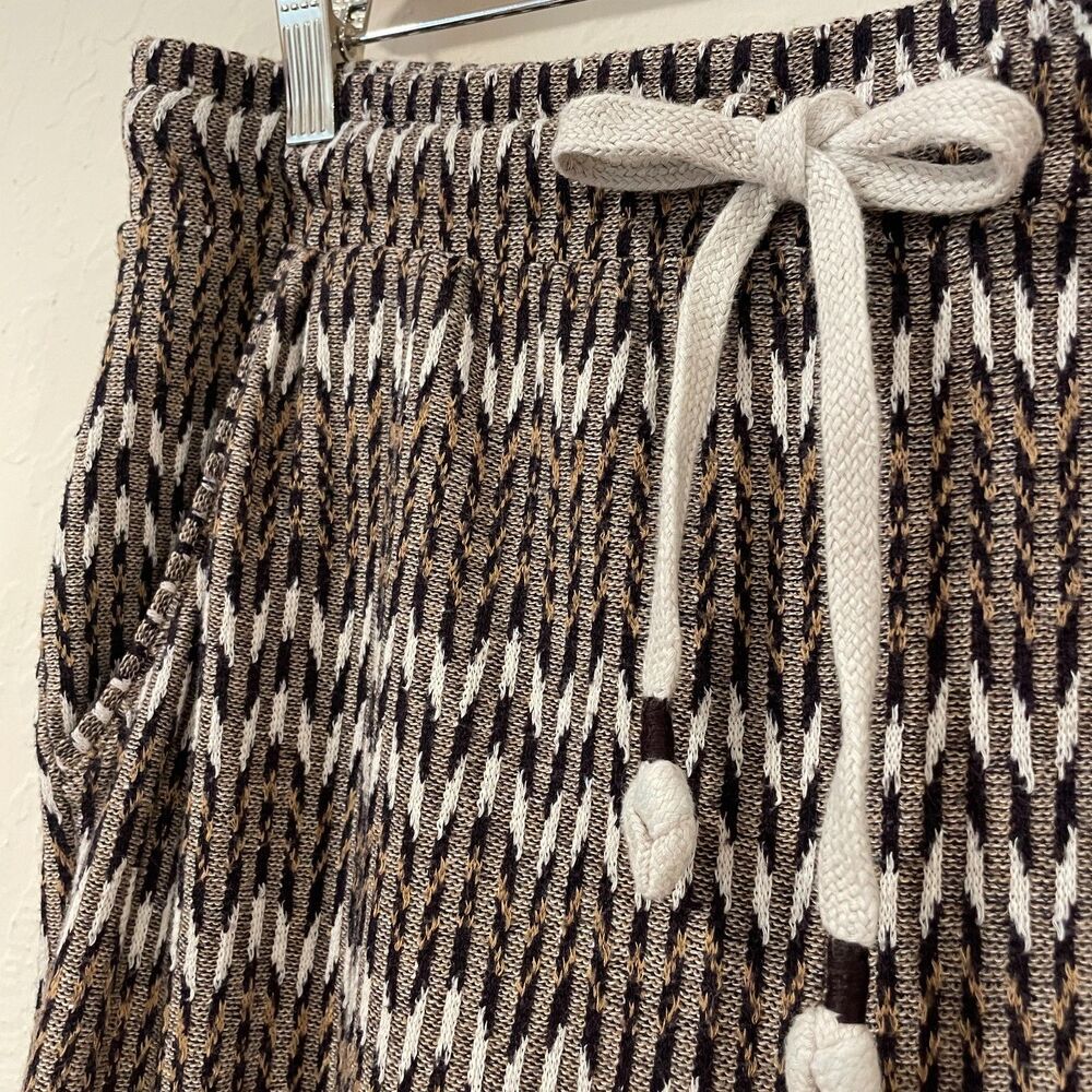 ~ Anthropologie LG P * 3pc Boho Set Bundle Top Skirt Pants-Retro Brown Black LGp